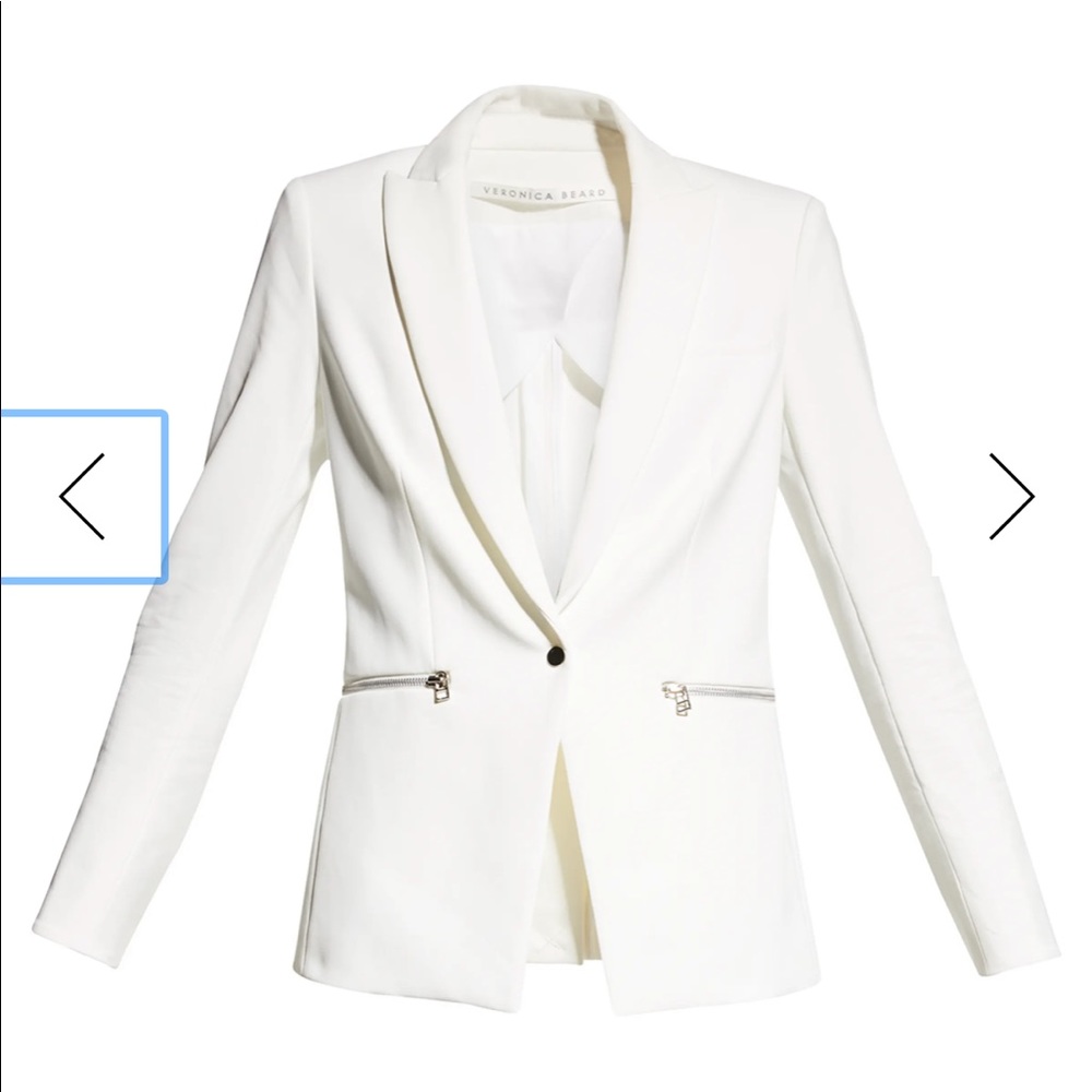 VERONICA BEARD SCUBA DICKEY JACKET WHITE SIZE 6. WORN ONCE.